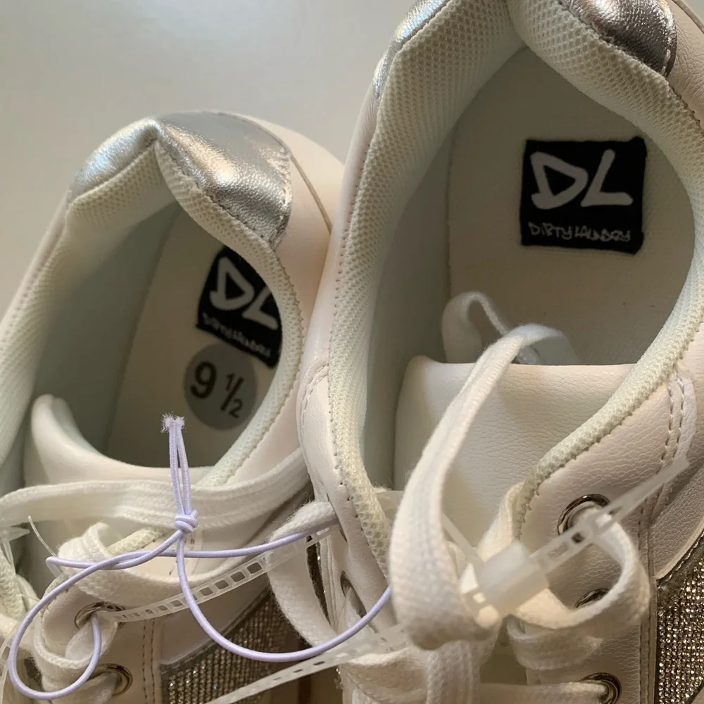 Stylish White and Silver Sneakers - Picture 5 of 9